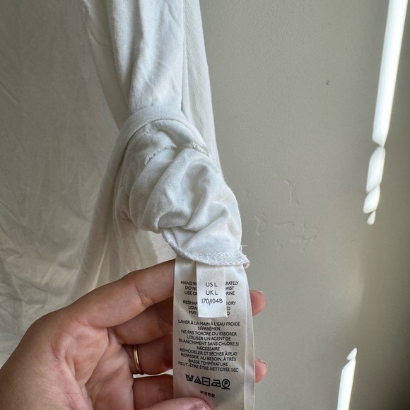 Free People Moonshine V Neck Boho Knit Thermal Top Ivory Tunic Large - Picture 5 of 8